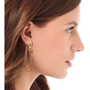 MARC JACOBS gold zipper drape earrings